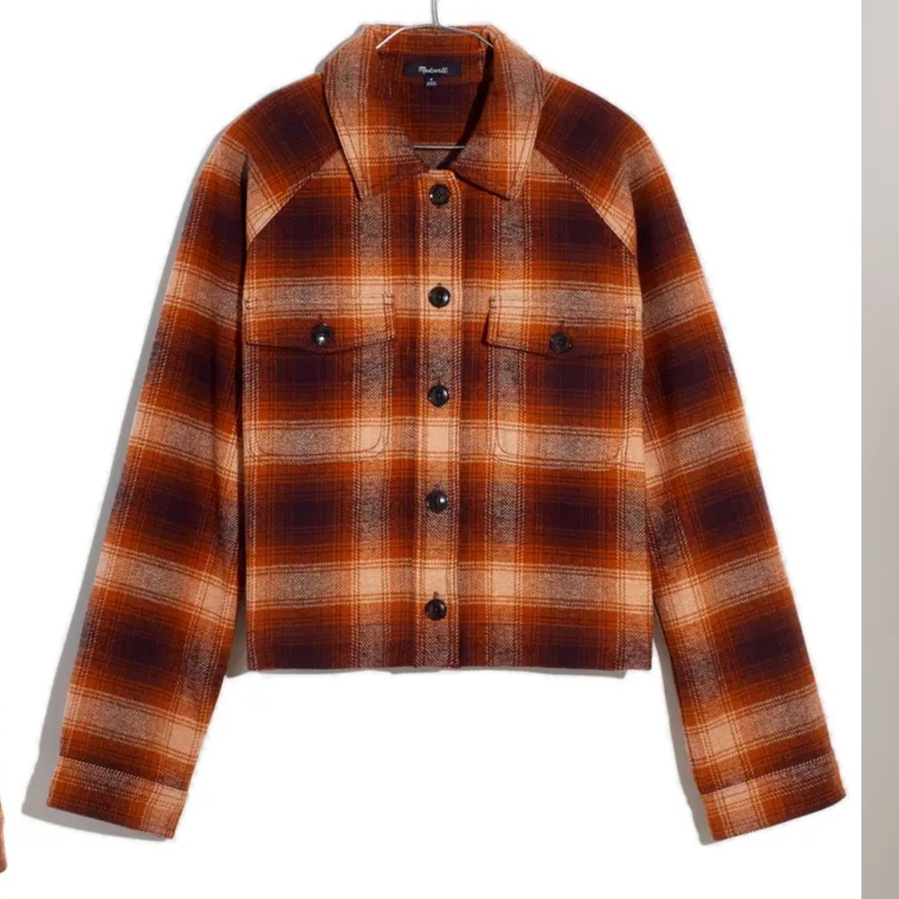 MADEWELL plaid flannel coat (saddle brown)